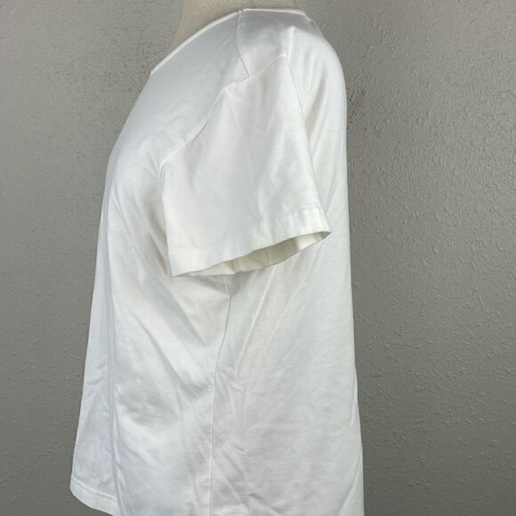 Pre-Used Eddie Bauer White Short Sleeve Top Size L - Picture 2 of 4